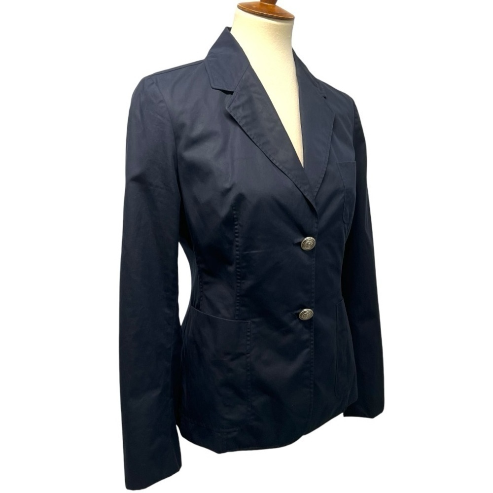 Celine Authentic Designer Navy Blue Cotton 2 Button Blazer Jacket Women’s EU 40 - Picture 8 of 13